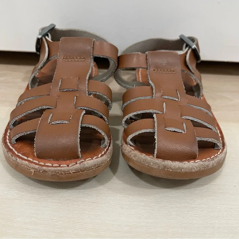 Freshly Picked Brown Leather Kids Sandals